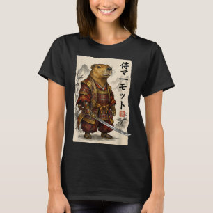 Samurai Groundhog Japanese Art Warrior Animal Love T-Shirt
