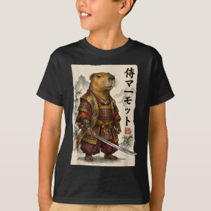 Samurai Groundhog Japanese Art Warrior Animal Love T-Shirt