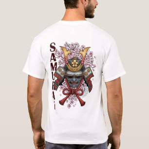 Samurai Helmet Bloom Flower T-Shirt – Japanese War
