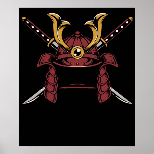 Samurai Helmet Japanese Samurai Warrior Poster (Front)