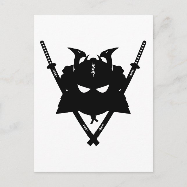 Samurai Helmet & Swords Postcard (Front)