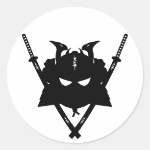 Samurai Helmet & Swords Sticker