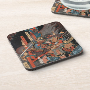 Samurai Hero Minamoto no Yorimitsu Vintage Coaster