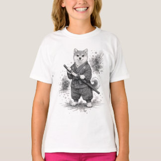 【Samurai Husky Ink Art Women’s T-Shirt】 T-Shirt
