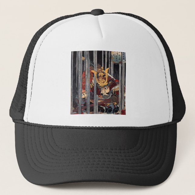 Samurai in rain, circa 1800's trucker hat (Front)