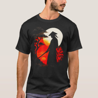 Samurai In Sunset - Japanese T-Shirt