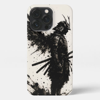 Samurai Ink Art - iPhone Warrior Hull with Wings 13 Pro Case