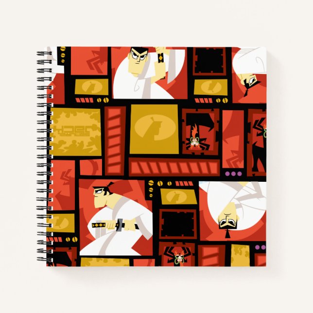 Samurai Jack & Aku Character Art Panel Pattern Notebook (Front)