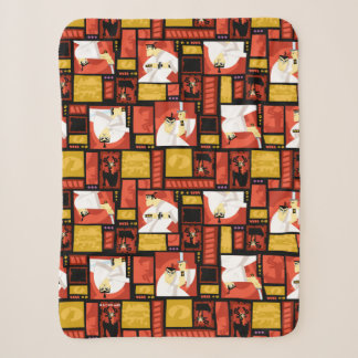 Samurai Jack & Aku Character Art Panel Pattern Sherpa Blanket