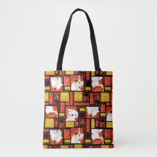 Samurai Jack & Aku Character Art Panel Pattern Tote Bag