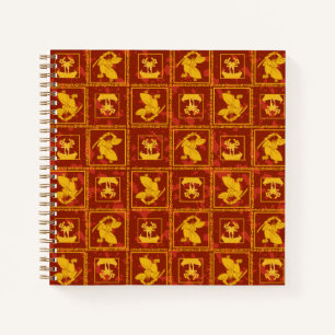 Samurai Jack & Aku Golden Silhouette Tile Pattern Notebook