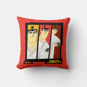 Samurai Jack Character Tri-Panel Futuristic Frame Cushion