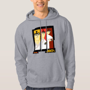 Samurai Jack Character Tri-Panel Futuristic Frame Hoodie
