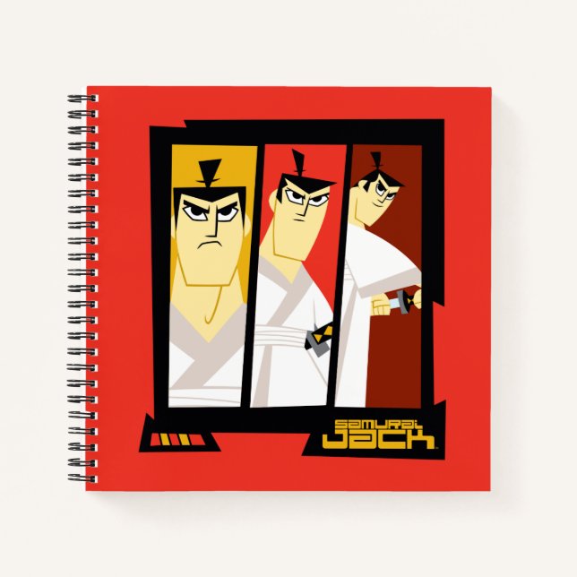 Samurai Jack Character Tri-Panel Futuristic Frame Notebook (Front)