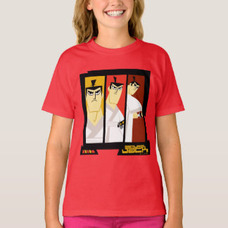 Samurai Jack Character Tri-Panel Futuristic Frame T-Shirt