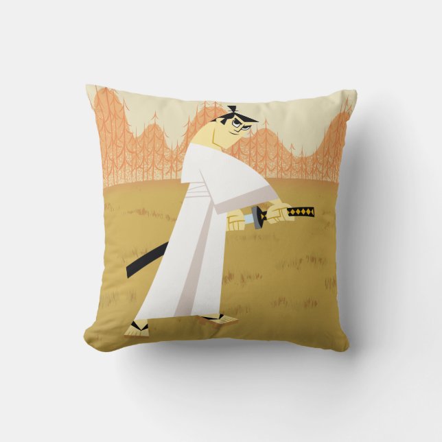 Samurai Jack Drawing Sword Cushion (Front)