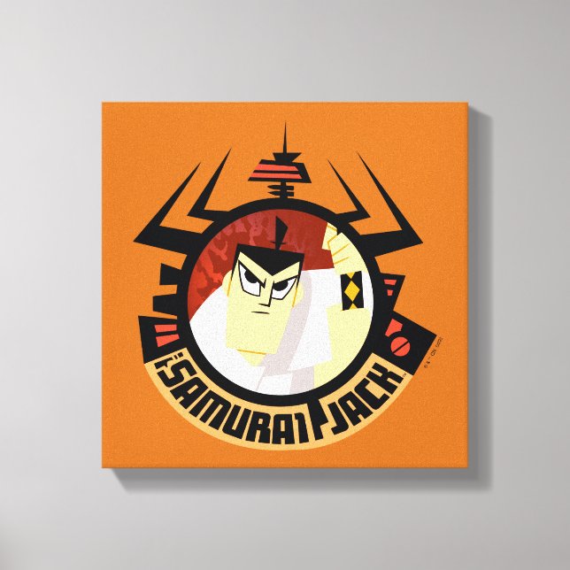 Samurai Jack In Aku Futuristic Frame Canvas Print (Front)