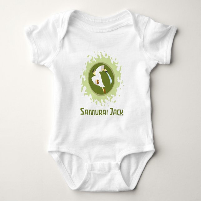 Samurai Jack Leaping Graphic Baby Bodysuit (Front)
