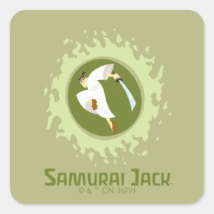 Samurai Jack Leaping Graphic Square Sticker