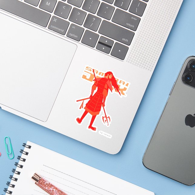 Samurai Jack Red Warrior Graphic (Laptop w/ iPhone)