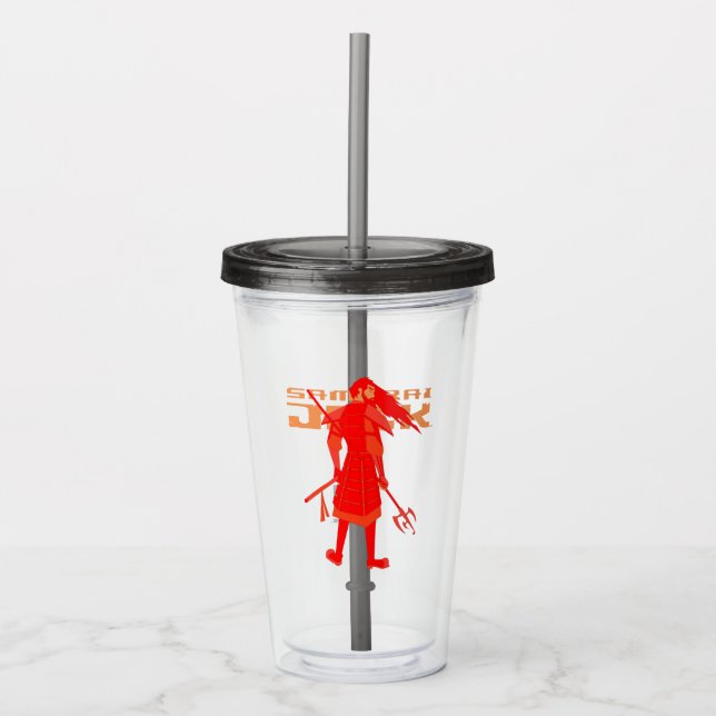 Samurai Jack Red Warrior Graphic Acrylic Tumbler (Front)