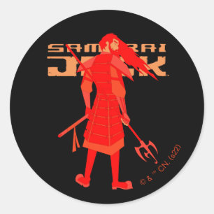 Samurai Jack Red Warrior Graphic Classic Round Sticker