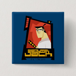 Samurai Jack Smiling Futuristic Frame Graphic 15 Cm Square Badge