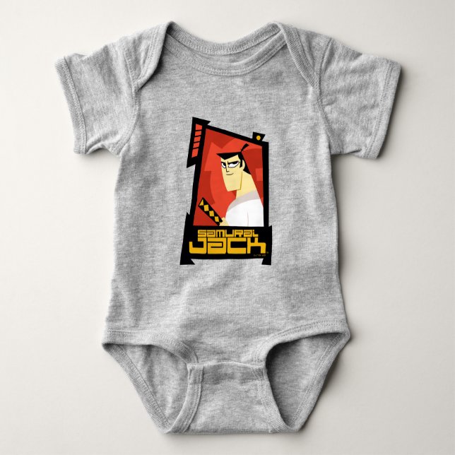 Samurai Jack Smiling Futuristic Frame Graphic Baby Bodysuit (Front)