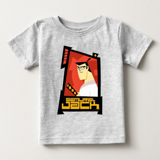 Samurai Jack Smiling Futuristic Frame Graphic Baby T-Shirt (Front)