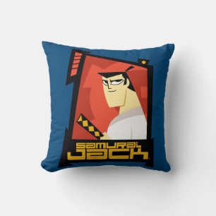 Samurai Jack Smiling Futuristic Frame Graphic Cushion