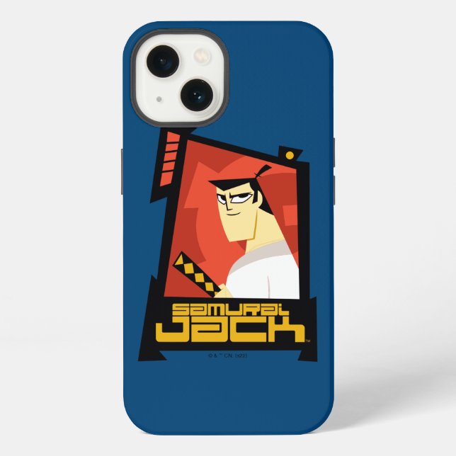 Samurai Jack Smiling Futuristic Frame Graphic iPhone Case (Back)