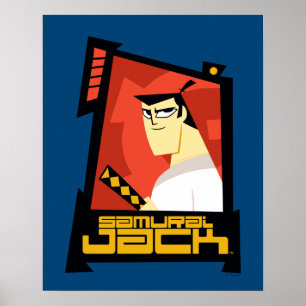 Samurai Jack Smiling Futuristic Frame Graphic Poster