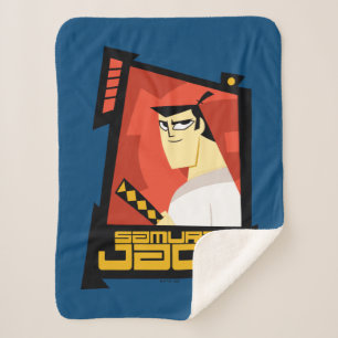 Samurai Jack Smiling Futuristic Frame Graphic Sherpa Blanket
