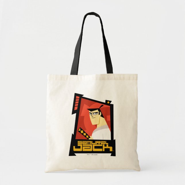 Samurai Jack Smiling Futuristic Frame Graphic Tote Bag (Front)
