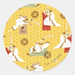 Samurai Jack Sword Poses Character Art Pattern Classic Round Sticker