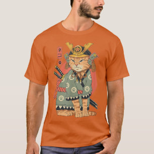 Samurai Japanese Cat Bushido Katana Vintage Gifts T-Shirt
