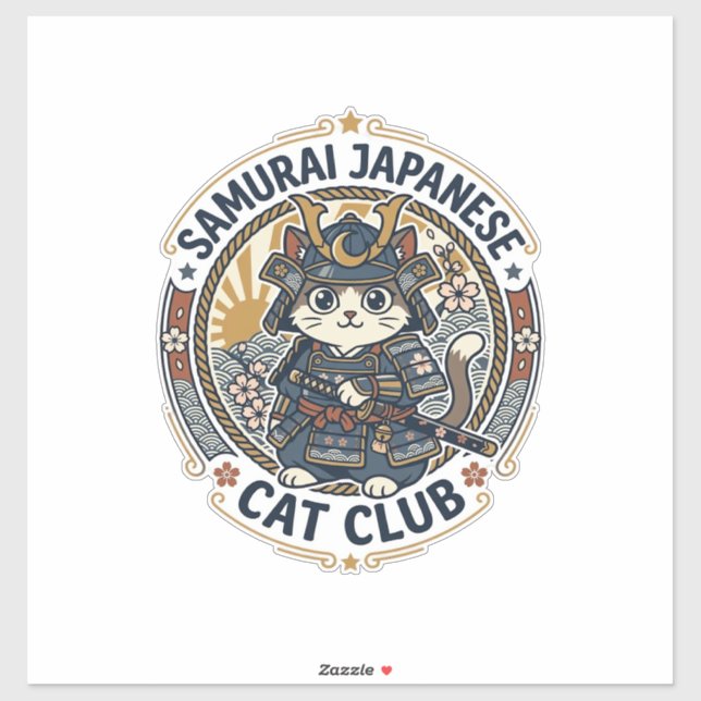 Samurai Japanese Cat POD Vector Art - Samurai Japa (Sheet)