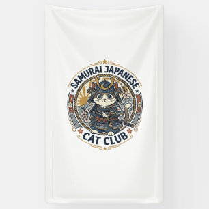 Samurai Japanese Cat POD Vector Art - Samurai Japa Banner