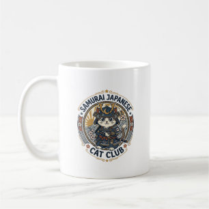 Samurai Japanese Cat POD Vector Art - Samurai Japa Coffee Mug