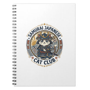 Samurai Japanese Cat POD Vector Art - Samurai Japa Notebook