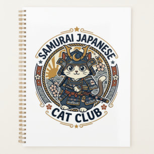 Samurai Japanese Cat POD Vector Art - Samurai Japa Planner