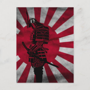 Samurai Japanese flag Postcard
