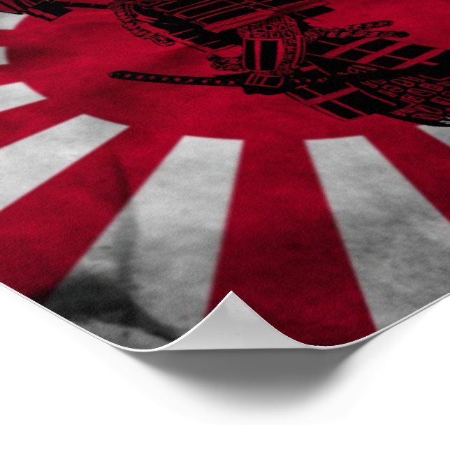 Samurai Japanese flag Poster (Corner)