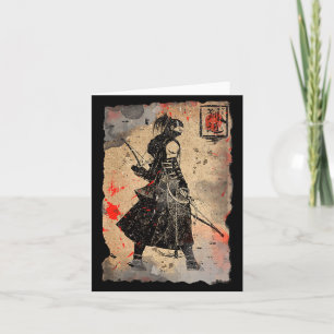 Samurai Japanese Retro Art Print Bushido Premium T Card