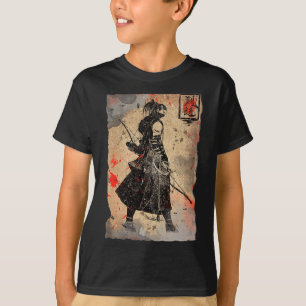 Samurai Japanese Retro Art Print Bushido Premium T T-Shirt