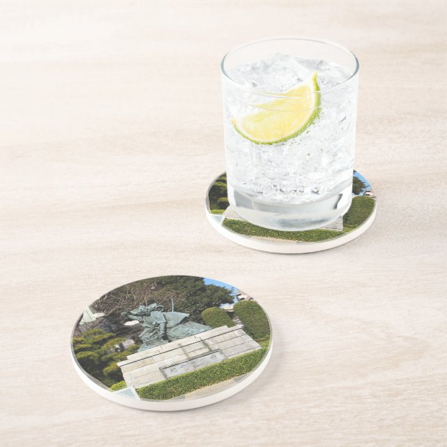 Samurai Kamakura Gongoro Kagemasa Kabuki Statue Coaster (Side)