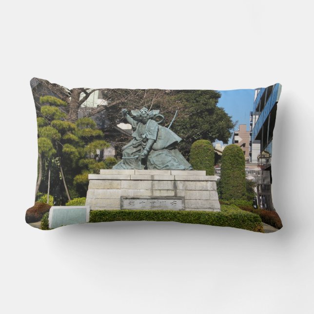Samurai Kamakura Gongoro Kagemasa Kabuki Statue Lumbar Cushion (Front)