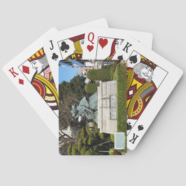 Samurai Kamakura Gongoro Kagemasa Kabuki Statue Playing Cards (Back)