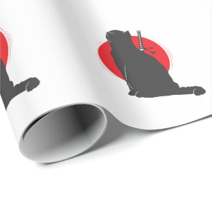 Samurai Katze trägt ihr Schwert Wrapping Paper