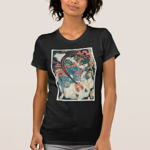 Samurai Killing a Demon, Ancient Japanese Painting T-Shirt